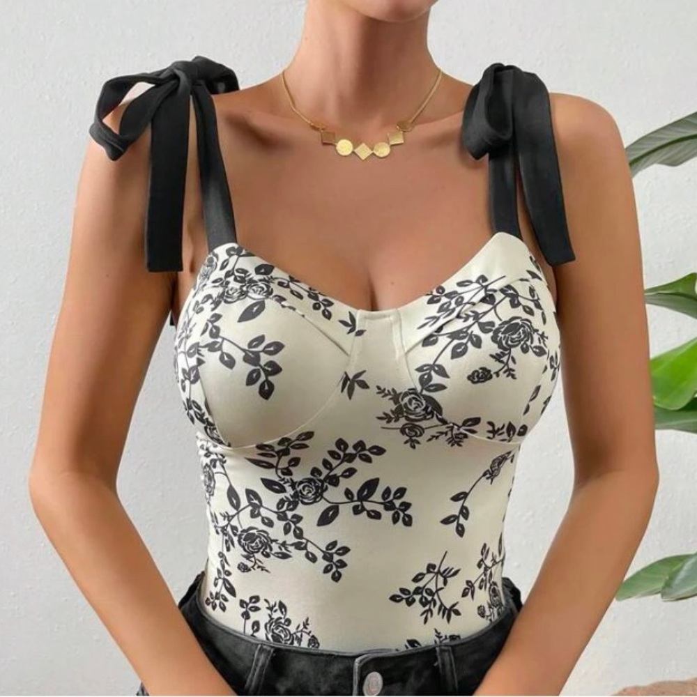 Tie shoulder bodysuit